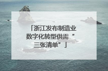 浙江发布制造业数字化转型供需“三张清单”