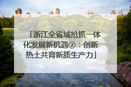 浙江全省域抢抓一体化发展新机遇②：创新热土共育新质生产力