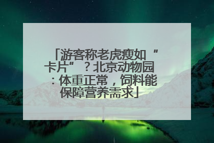 游客称老虎瘦如“卡片”？北京动物园：体重正常，饲料能保障营养需求