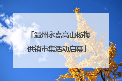温州永嘉高山杨梅供销市集活动启幕