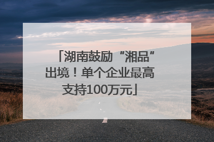 湖南鼓励“湘品”出境！单个企业最高支持100万元