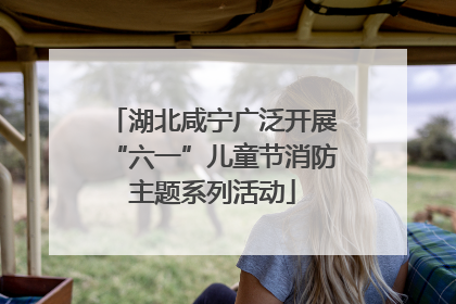 湖北咸宁广泛开展“六一”儿童节消防主题系列活动