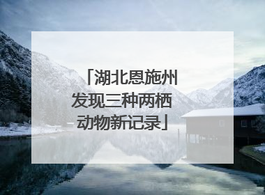 湖北恩施州发现三种两栖动物新记录