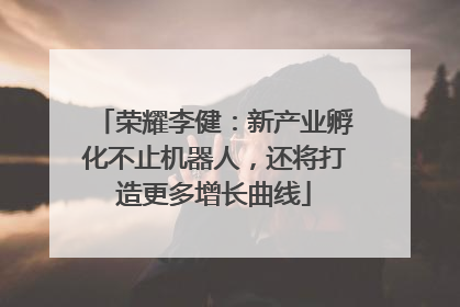 荣耀李健：新产业孵化不止机器人，还将打造更多增长曲线