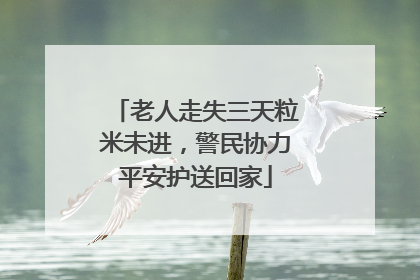 老人走失三天粒米未进，警民协力平安护送回家