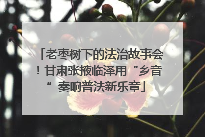 老枣树下的法治故事会！甘肃张掖临泽用“乡音”奏响普法新乐章