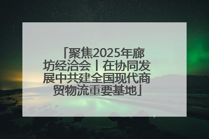 聚焦2025年廊坊经洽会丨在协同发展中共建全国现代商贸物流重要基地