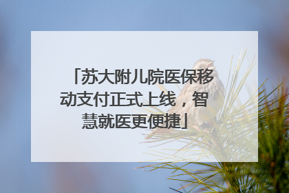 苏大附儿院医保移动支付正式上线，智慧就医更便捷