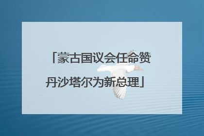 蒙古国议会任命赞丹沙塔尔为新总理