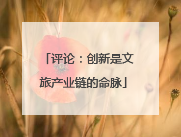 评论：创新是文旅产业链的命脉