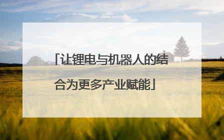 让锂电与机器人的结合为更多产业赋能