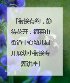 衔接有约，静待花开：福莱山街道中心幼儿园开展幼小衔接专题讲座
