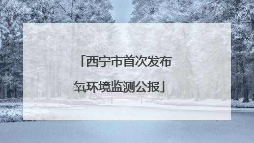 西宁市首次发布氧环境监测公报