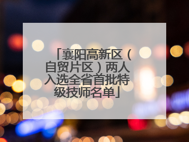 襄阳高新区（自贸片区）两人入选全省首批特级技师名单