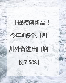 规模创新高！今年前5个月四川外贸进出口增长7.5%