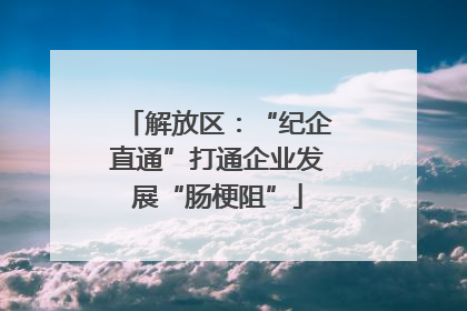 解放区：“纪企直通”打通企业发展“肠梗阻”