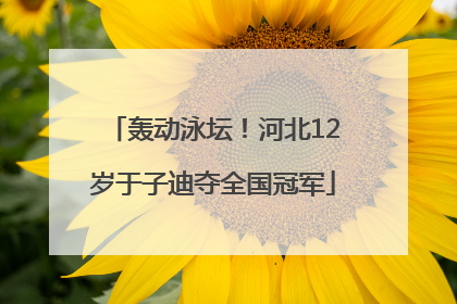 轰动泳坛！河北12岁于子迪夺全国冠军