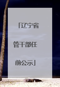 辽宁省管干部任前公示