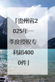贵州省2025年一季度授权专利超4000件