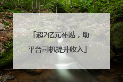 超2亿元补贴，助平台司机提升收入