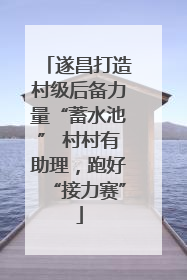 遂昌打造村级后备力量“蓄水池” 村村有助理，跑好“接力赛”