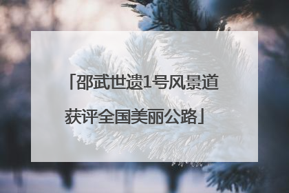 邵武世遗1号风景道获评全国美丽公路