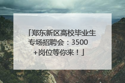 郑东新区高校毕业生专场招聘会：3500+岗位等你来！