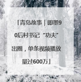 青岛故事｜即墨90后村书记“功夫”出圈，单条视频播放量过600万