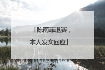 陈雨菲退赛，本人发文回应