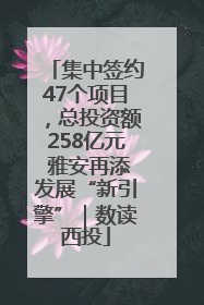 集中签约47个项目，总投资额258亿元 雅安再添发展“新引擎”｜数读西投