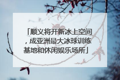 顺义将开新冰上空间，成亚洲最大冰球训练基地和休闲娱乐场所