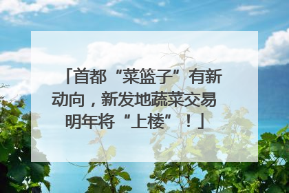 首都“菜篮子”有新动向，新发地蔬菜交易明年将“上楼”！