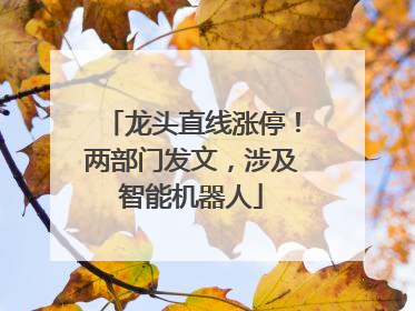 龙头直线涨停！两部门发文，涉及智能机器人
