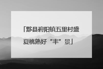 黟县碧阳镇五里村盛夏桃熟好“丰”景