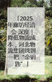 2025年廊坊经洽会·深度｜降低物流成本，河北物流集团找到一把“金钥匙”