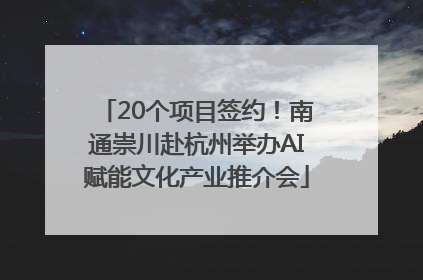 20个项目签约！南通崇川赴杭州举办AI赋能文化产业推介会