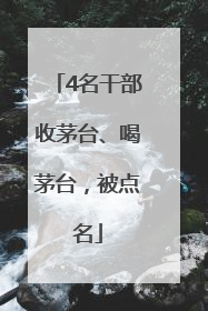 4名干部收茅台、喝茅台，被点名