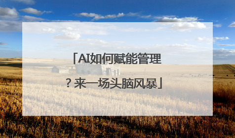 AI如何赋能管理？来一场头脑风暴